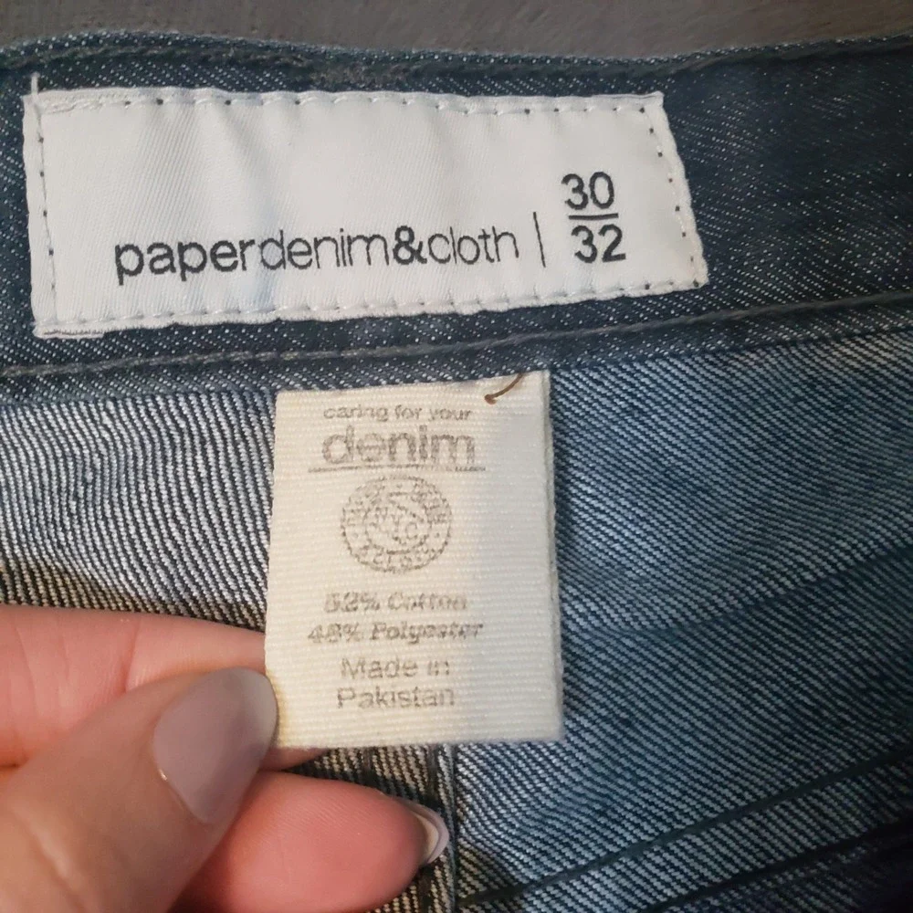Paperdenim&cloth Jeans Mens 30x32 Blue Straight Leg Dark Wash Denim Pants